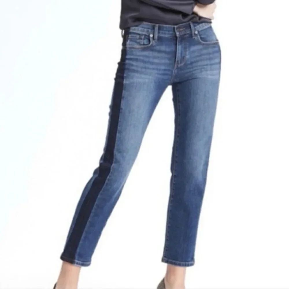 Banana Republic high rise straight ankle raw hem jeans 29/8